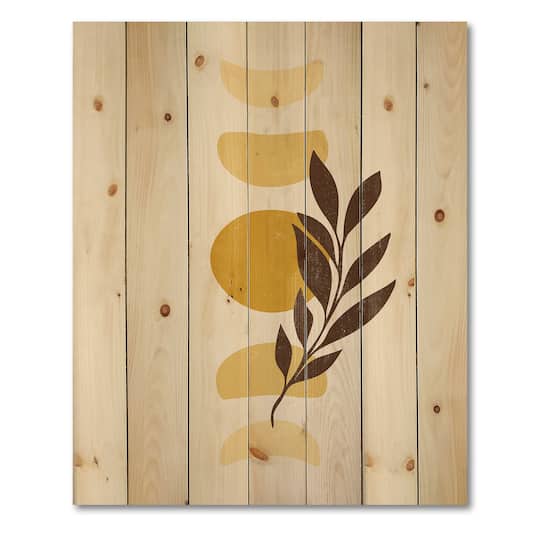Designart - Abstract Geometrical Sun and Moon With Leaf VII